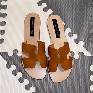 Sam Edelman flat slides. Cognac color, size 8